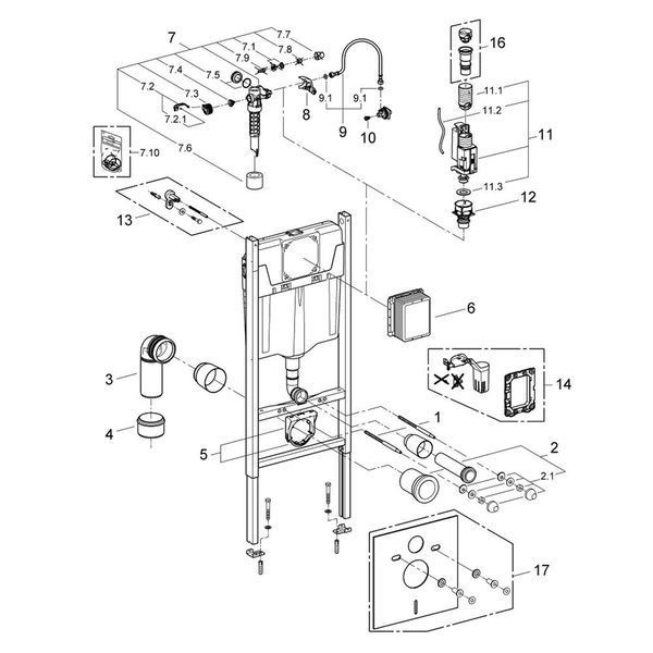 Комплект 4 в 1: Инсталляция Grohe Rapid SL 38840000 с панелью смыва Even 38966000 + унитаз A534UF Rimless с сиденьем Slim Soft Close дюропласт (UA38840966A) CV033583 фото