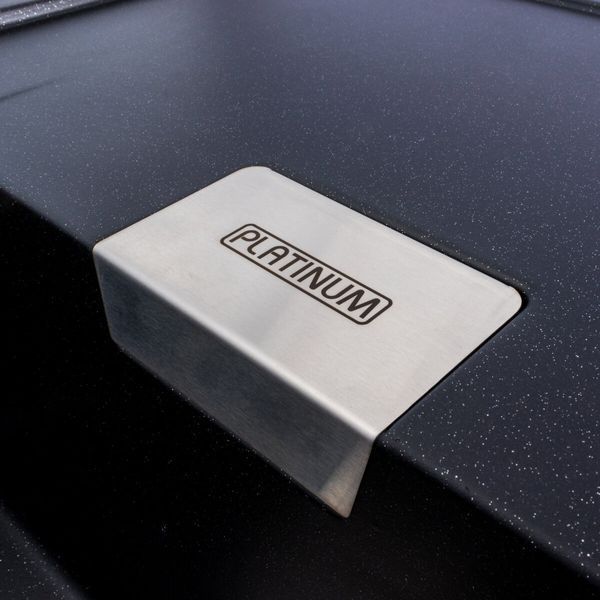 Гранітна мийка для кухні Platinum 8650 DIAMOND матова (чорний металік) 39831 фото