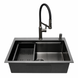 Комплект кухонної мийки 63х50HM PVD Pllen&oacute; Lazio ST07 Grafite SL43327 фото 1