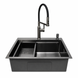Комплект кухонної мийки 63х50HM PVD Pllen&oacute; Lazio ST07 Grafite SL43327 фото 3