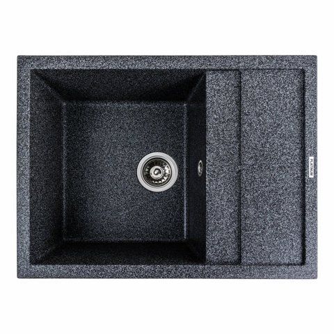 Гранітна мийка для кухні Platinum 6550 LOTOS матовий Графіт 41447 фото