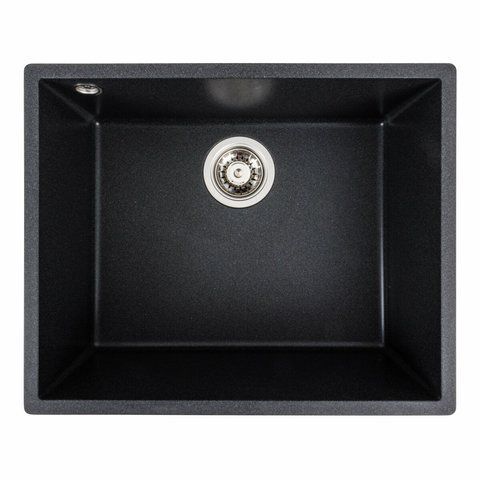Гранітна мийка для кухні Platinum 5444 OASIS матовий Карбон 39962 фото
