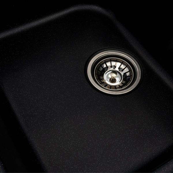Гранитная мойка для кухни Platinum 7950 Equatoria матовый Черный металлик 36408 фото