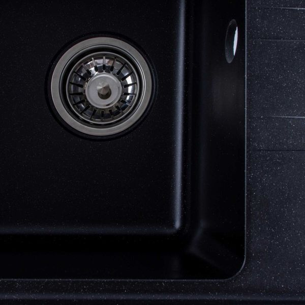 Гранітна мийка для кухні VALESO LIANA 6243 матова Чорний металік 48664 фото