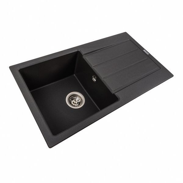 Гранітна мийка для кухні Platinum 7843 SOLID матовий Моріон 42243 фото