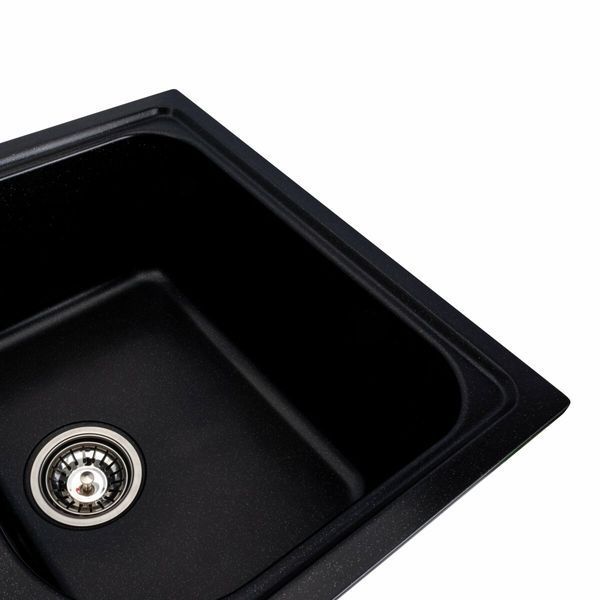 Гранитная мойка для кухни Platinum 7950 Equatoria матовый Черный металлик 36408 фото