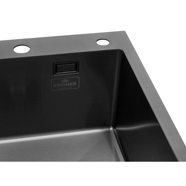Комплект кухонной мойки Kroner KRP Schwarze - 7849RHM PVD Lazio ST430087 фото