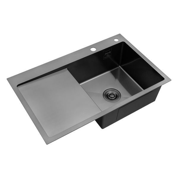 Комплект кухонной мойки Kroner KRP Schwarze - 7849RHM PVD Lazio ST430087 фото