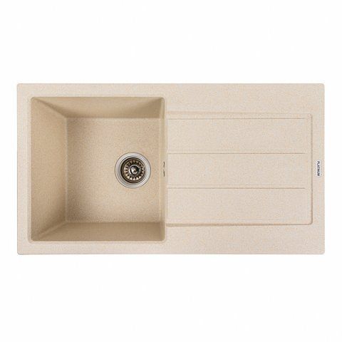 Гранітна мийка для кухні Platinum 7843 SOLID матовий Пісок 42244 фото