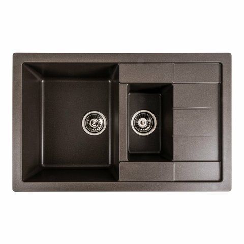 Гранітна мийка для кухні Platinum 7850W TOSKANA матова Темна скеля 40384 фото