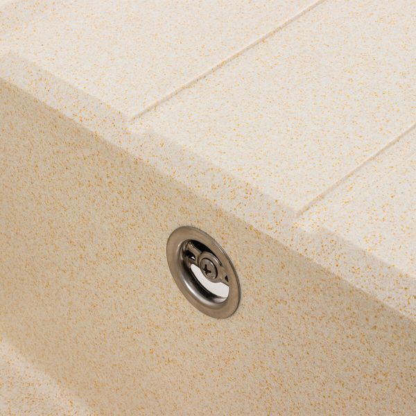 Гранітна мийка для кухні Platinum 7843 SOLID матовий Пісок 42244 фото