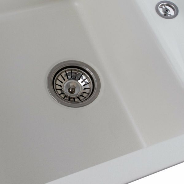 Гранитная мойка для кухни Platinum 7850 TROYA матовая Белоснежная 3224 фото