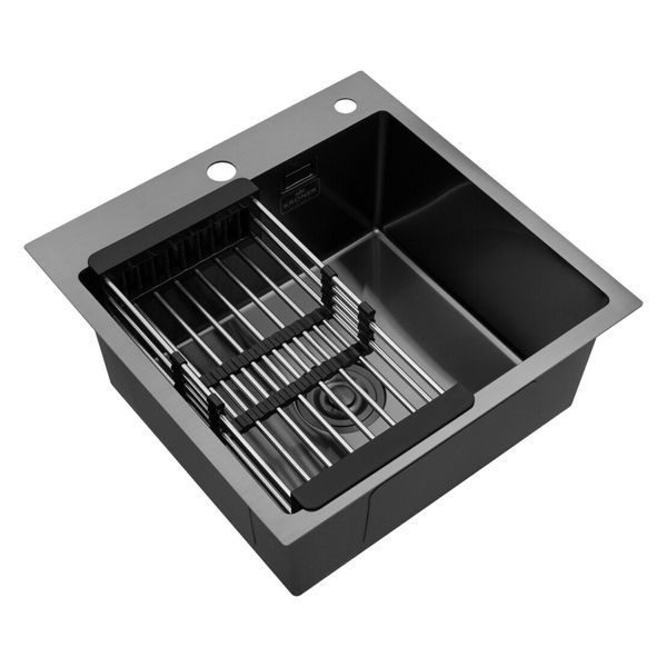 Комплект кухонної мийки KRP Schwarze - 5050HM PVD 03817BLK ST92411 фото
