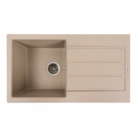 Гранітна мийка для кухні Platinum 7843 SOLID матовий Сафарі 42245 фото