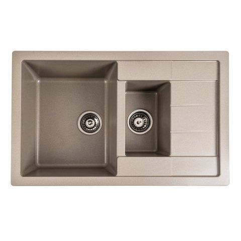 Гранітна мийка для кухні Platinum 7850W TOSKANA матовий Титан 40385 фото