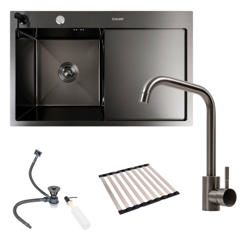 Комплект кухонной мойки Platinum Handmade CM 78*50 L PVD pl23731 фото