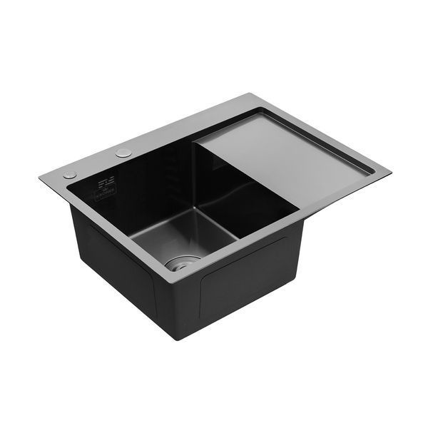Комплект кухонної мийки KRP Schwarze - 6350LHM PVD ST41922 фото