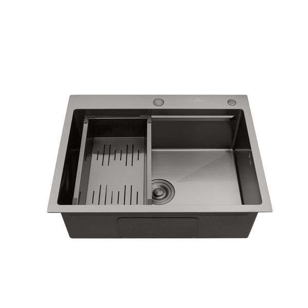 Кухонна мийка Kroner KRP Schwarze - 6350HM PVD (3.0/1.0 мм) CV031453 фото