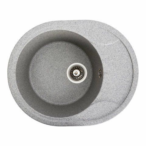 Гранітна мийка для кухні Platinum 5847 ONYX матова (сіра) 38972 фото