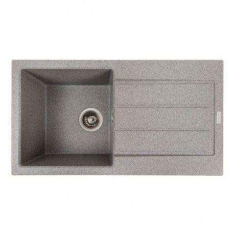 Гранітна мийка для кухні Platinum 7843 SOLID матовий Сірий 42246 фото