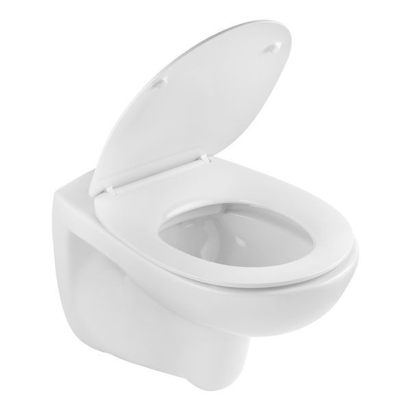 Комплект 4 в 1: Инсталляция Grohe Solido 2 в 1 38971000 + Панель смыва для унитаза Grohe Even Black 38966KV0 + Унитаз безободочный Kroner Oker WHI533536 RIMLESS с сиденьем Slim Duroplast / Soft-close6 (38971966KV0KO53R) CV036756 фото