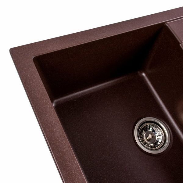 Гранітна мийка для кухні Platinum 7850 TROYA матова Мокко 3240 фото