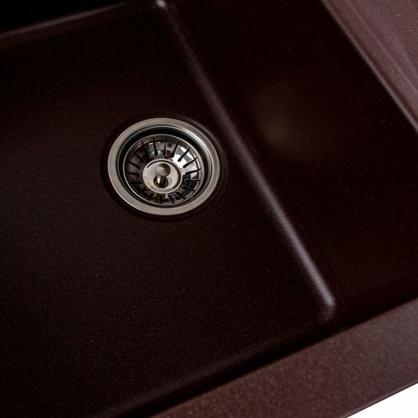 Гранітна мийка для кухні Platinum 7850 TROYA матова Мокко 3240 фото