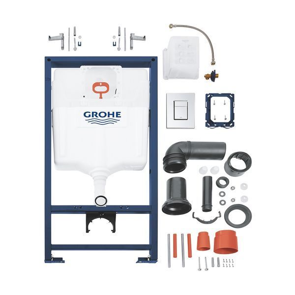 Комплект 4 в 1: Инсталяция Grohe Rapid SL 3 в 1 38772001 + Унитаз безободковый Kroner Eifel WHI493436 RIMLESS с сиденьем Slim Duroplast / Soft-close / Quick relase KE493436WHIR (38772001KE493436) CV033816 фото