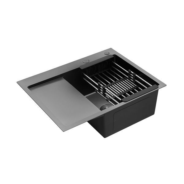 Комплект кухонної мийки KRP Schwarze - 6350RHM PVD ST41923 фото