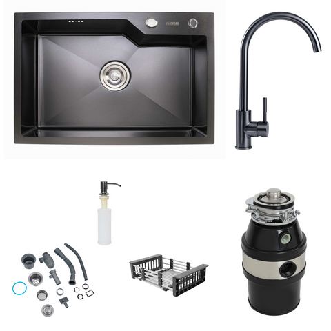 Комплект кухонной мойки с измельчителем Platinum PVD pl24569 фото