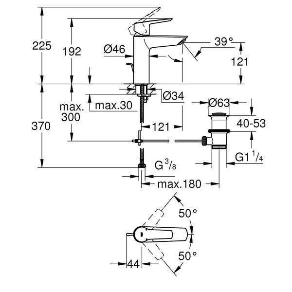 Смеситель для раковины Grohe QuickFix Start M-Size 23455002 CV030578 фото