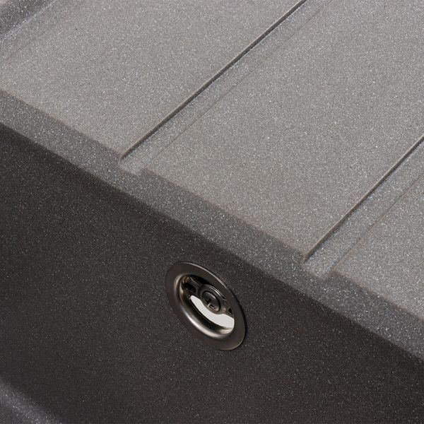 Гранітна мийка для кухні Platinum 7843 SOLID матовий Сірий мусон 42248 фото