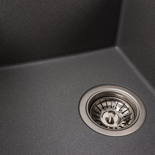 Гранітна мийка для кухні Platinum 7843 SOLID матовий Сірий мусон 42248 фото