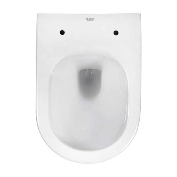 Комплект 4 в 1: Инсталляция Grohe Solido 2 в 1 38971000 + Панель смыва для унитаза Grohe Even 389662430 + Унитаз подвесной безобедочный Kroner Armada WHI513636 RIMLESS с сиденьем Slim Duroplast /Soft (38971966243KA51R) CV036758 фото