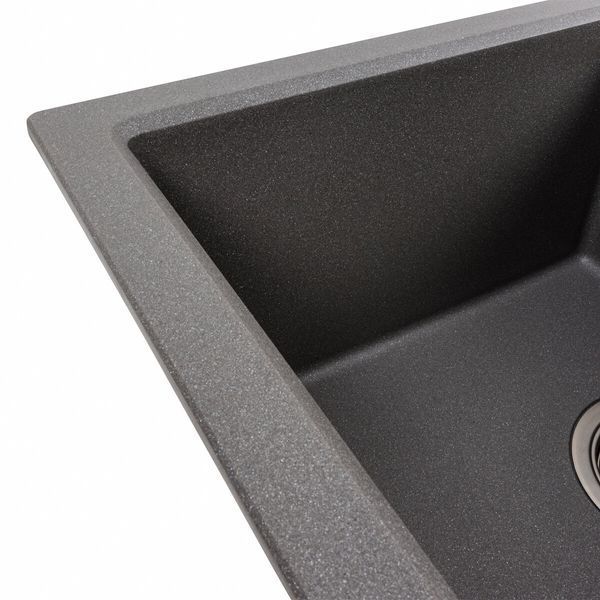 Гранітна мийка для кухні Platinum 7843 SOLID матовий Сірий мусон 42248 фото