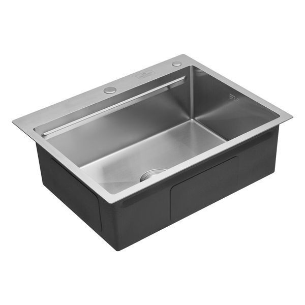 Комплект кухонной мойки Kroner KRP Geb&uuml;rstet 63х50HM ST17 GRA SL43730 фото