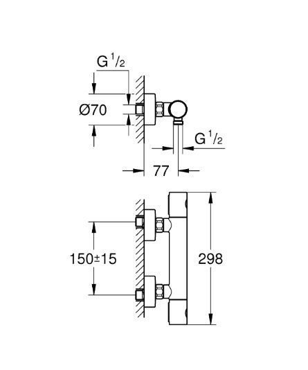 Змішувач для душу Grohtherm 1000 Cosmopolitan M (34065002), Grohe 34065002 фото