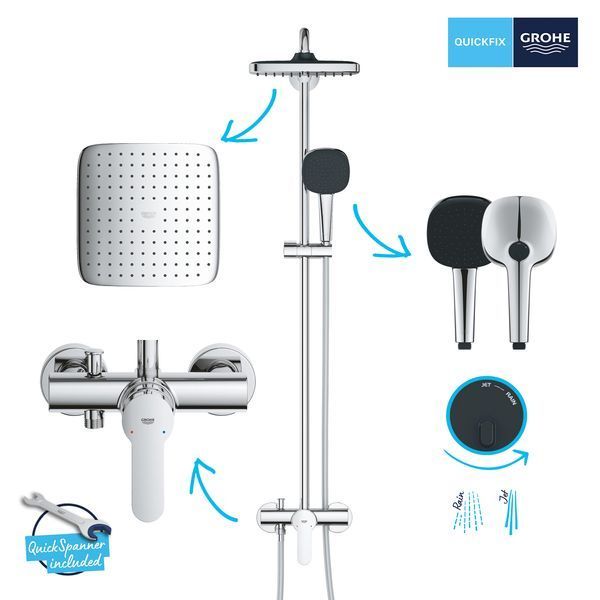 Душова система Grohe QuickFix Vitalio Comfort 26985001 з набором аксесуарів BF40961SC CV037239 фото