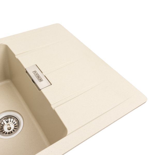 Гранітна мийка для кухні Platinum 7850 ROMA матова (айворі) 38747 фото
