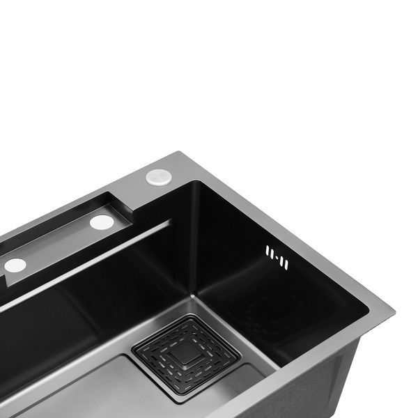 Комплект кухонной мойки Kroner KRP Schwarze - SET7546HM PVD ST02277 фото