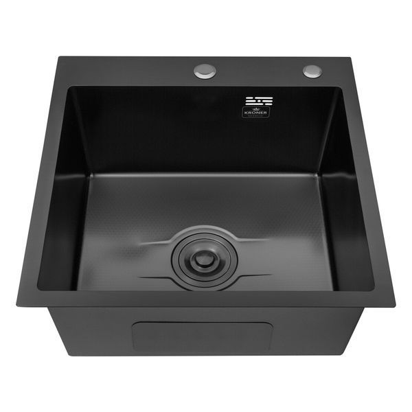 Комплект кухонної мийки Kroner KRP Derby 5050HM PVD ST19 nero SL43822 фото