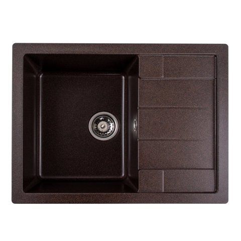 Гранітна мийка для кухні Platinum 6550 INTENSO матова Шоколад 3518 фото