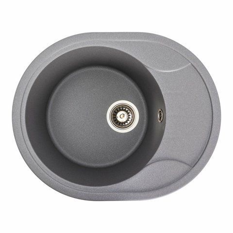 Гранітна мийка для кухні Platinum 5847 ONYX матова (сірий мусон) 38974 фото