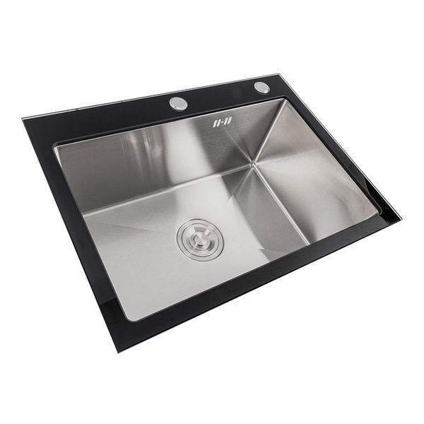 60*45 Мийка скляна Valeso Handmade BLACK GLASS 53378 фото