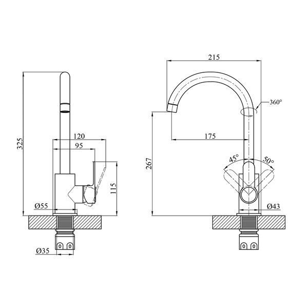 Смеситель для кухни Agua Acero - INOX035CR CV023290 фото