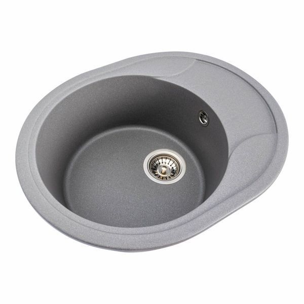 Гранитная мойка для кухни Platinum 5847 ONYX матовая (серый муссон) 38974 фото