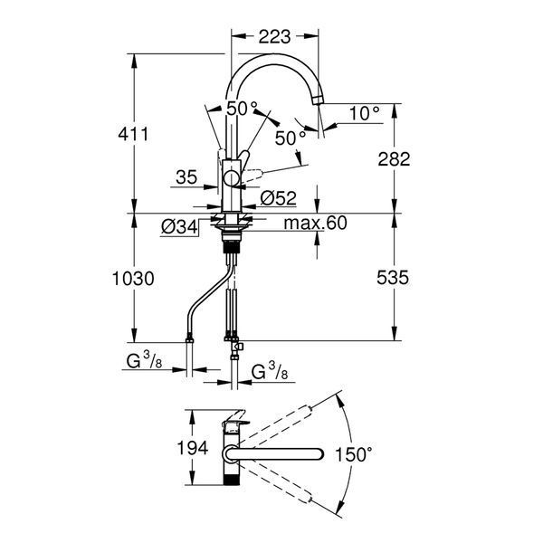 Смеситель для кухни Grohe StartCurve 30592000 CV034334 фото
