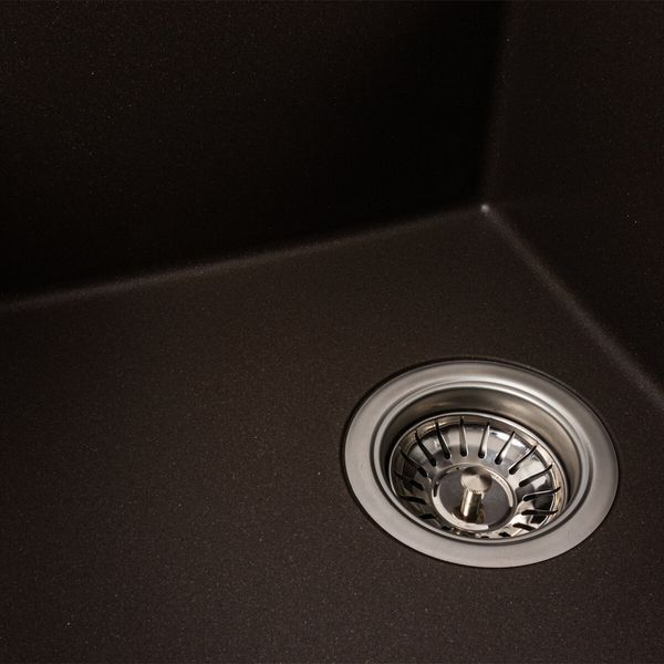 Гранітна мийка для кухні Platinum 7843 SOLID матова Темна скеля 42249 фото