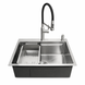 Комплект кухонної мийки Kroner KRP Geb&uuml;rstet 63х50HM ST04 BLK SL43711 фото 1
