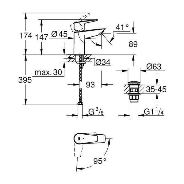 Смеситель для раковины Grohe QuickFix StartEdge S-Size 23900001 CV034348 фото
